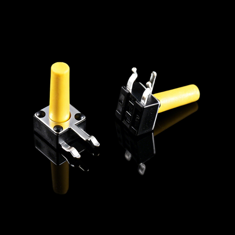 TS-E003050 4.5×4.5×10.3mm 触覚スイッチ、サイド3ピン、イエローヘッド、V字型ピン