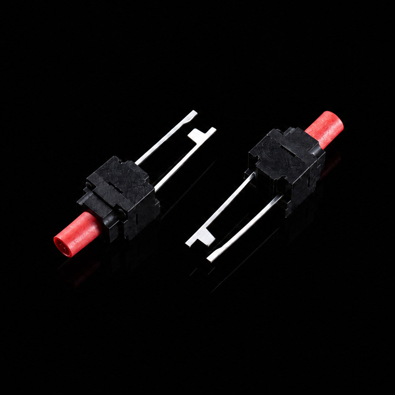 タクタイルスイッチ TS-F012014、8×8×15.0mm、防水、センター2ピン、赤色アクチュエーター