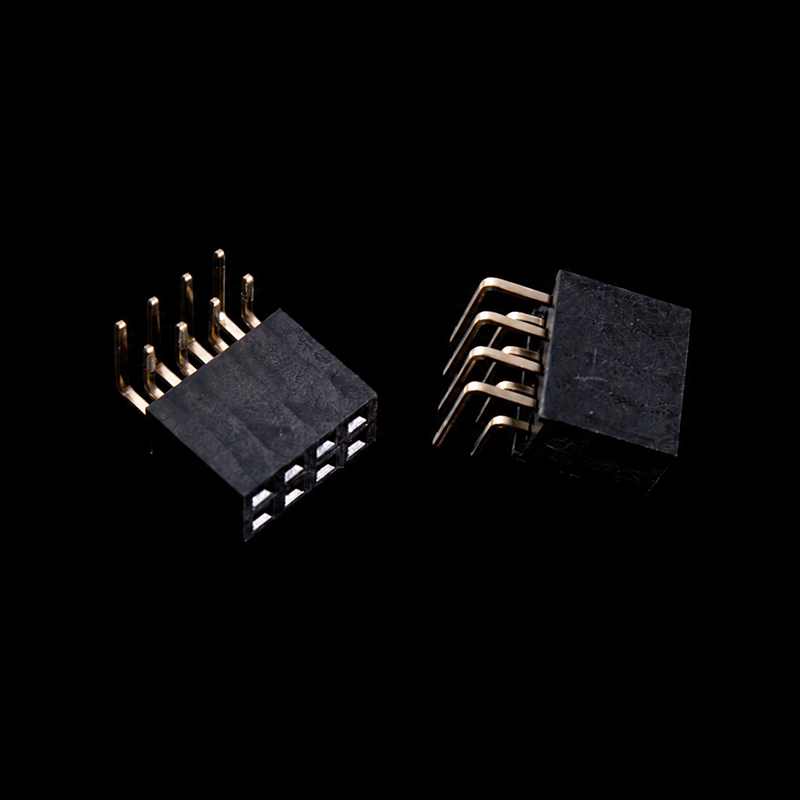 TS-Q005335 2.54mmピッチ2列ライトアングルメスヘッダー、2 x 4ピン